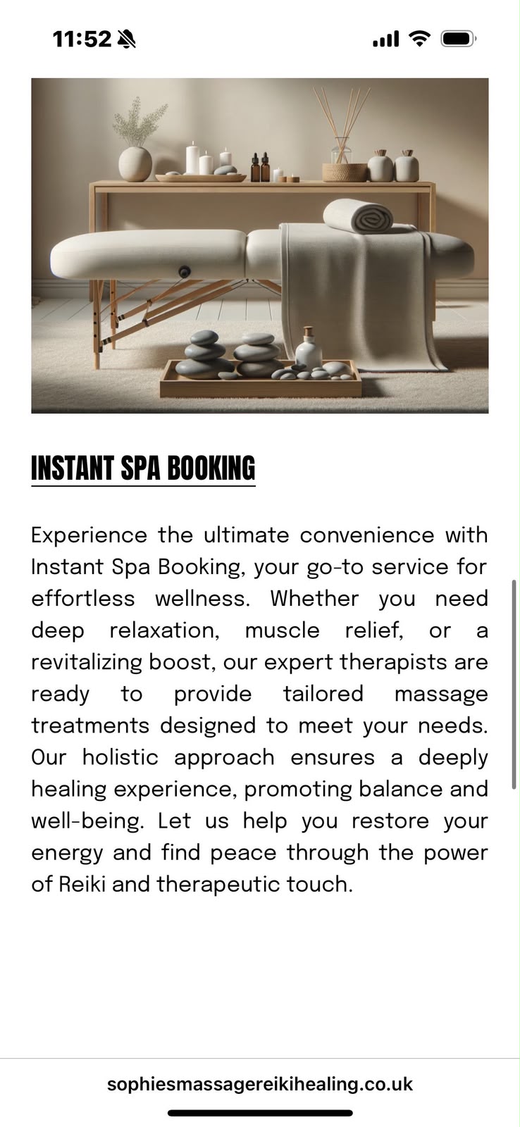 A massage table with soft towels, candles and oils